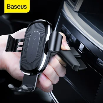 

Baseus Wireless Car Phone Holder 10W Fast Charging Stand For Iphone 11 Pro 4.0-6.5 Inch Gravity Auto CD Slot Support Car Mount