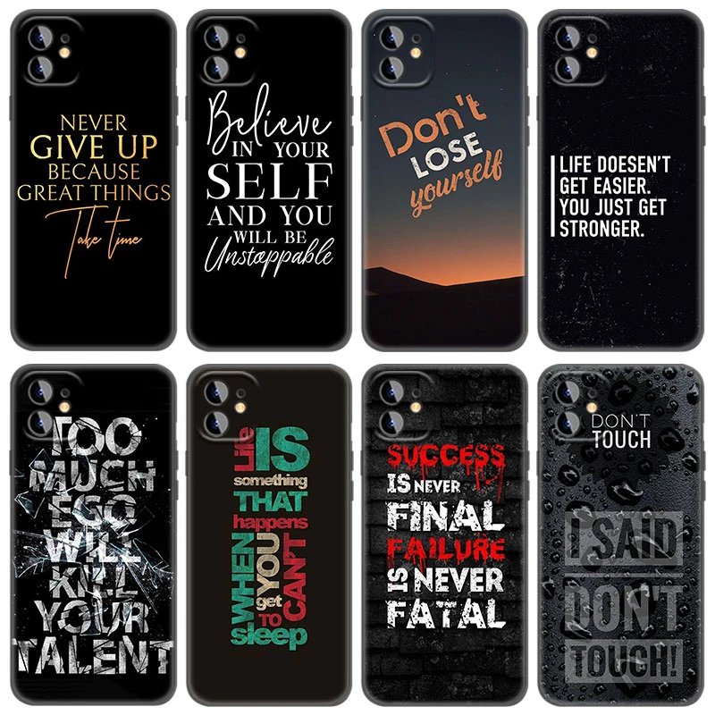 cheap iphone 11 cases Sentence Quotes Phone Case For Apple iPhone 13 12 Mini 11 Pro Max XR X XS MAX 6 6S 7 8 Plus 5 5S SE 2020 Black Cover Coque Funda best iphone xr cases