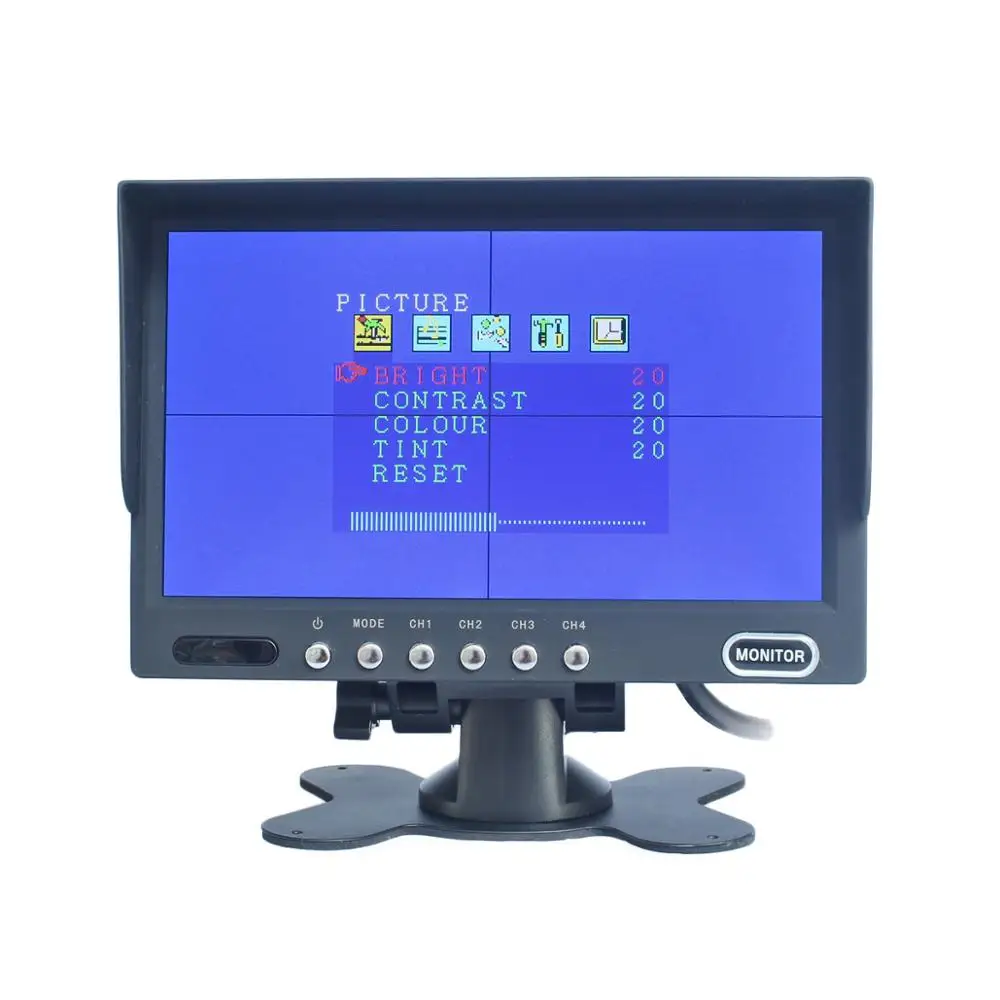 DIYSECUR 7 дюймов 4 Сплит QUAD заднего вида монитор автомобильный монитор+ 4 x CCD ИК ночного видения камера заднего вида водонепроницаемый для грузовика автобуса