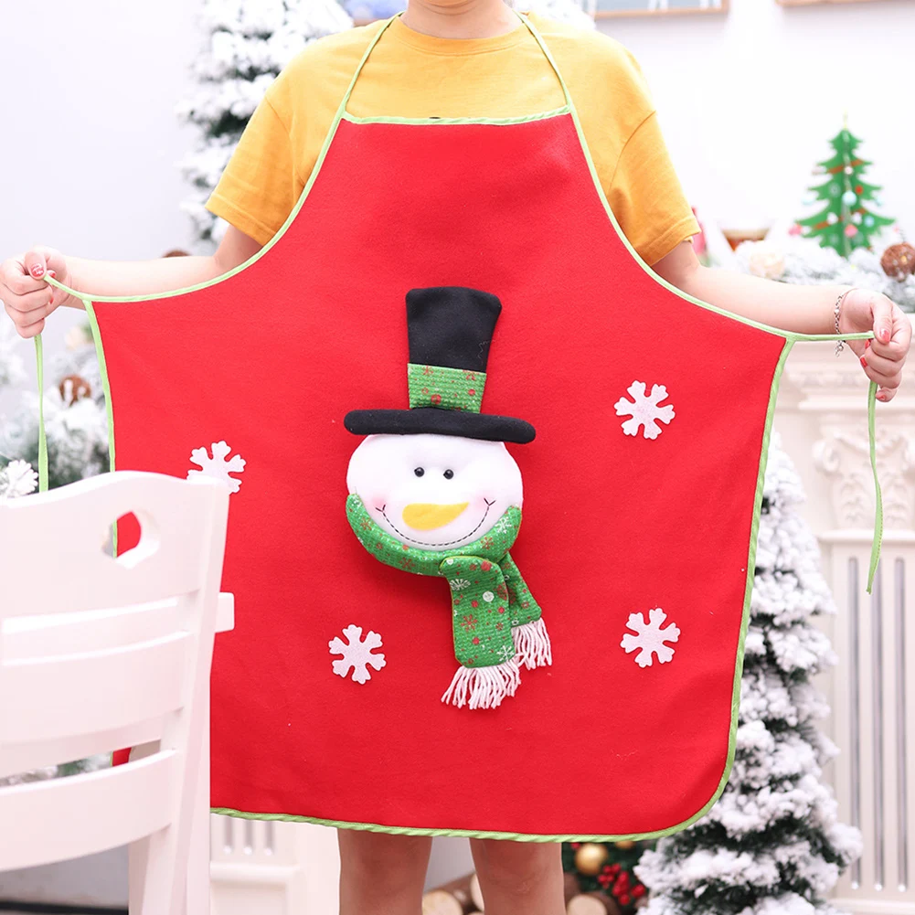 

Cooking Apron Christmas Apron Cloth Cartoon Kitchen Aprons Red Feastival Dinner Party Christmas Decorations for Home Cooking