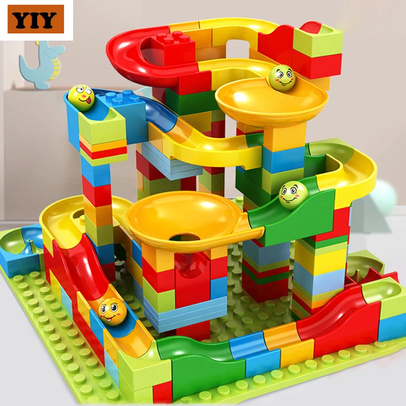 

Small Particle Marble Race Run Building Blocks Funnel Slide Blocks Compatible DIY Brick Educational Toys For KIDS Gifts