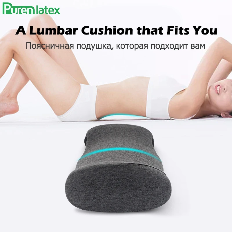 PurenLatex Chair Lumbar Pillow Support Seat Cushion Memory Foam for Lower  Back Pain Relief Improve Posture and Protect Your Back