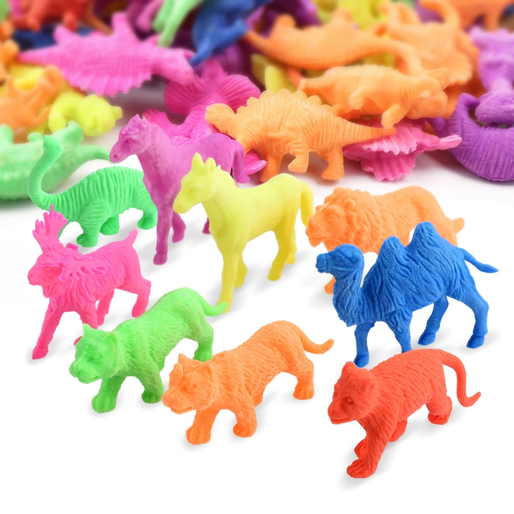 

50pcs Magic Water Growing Ocean Creature Dinosaur Bath Education Toys Novelty Sea Life Land Animals Water Expandable Toys Funny
