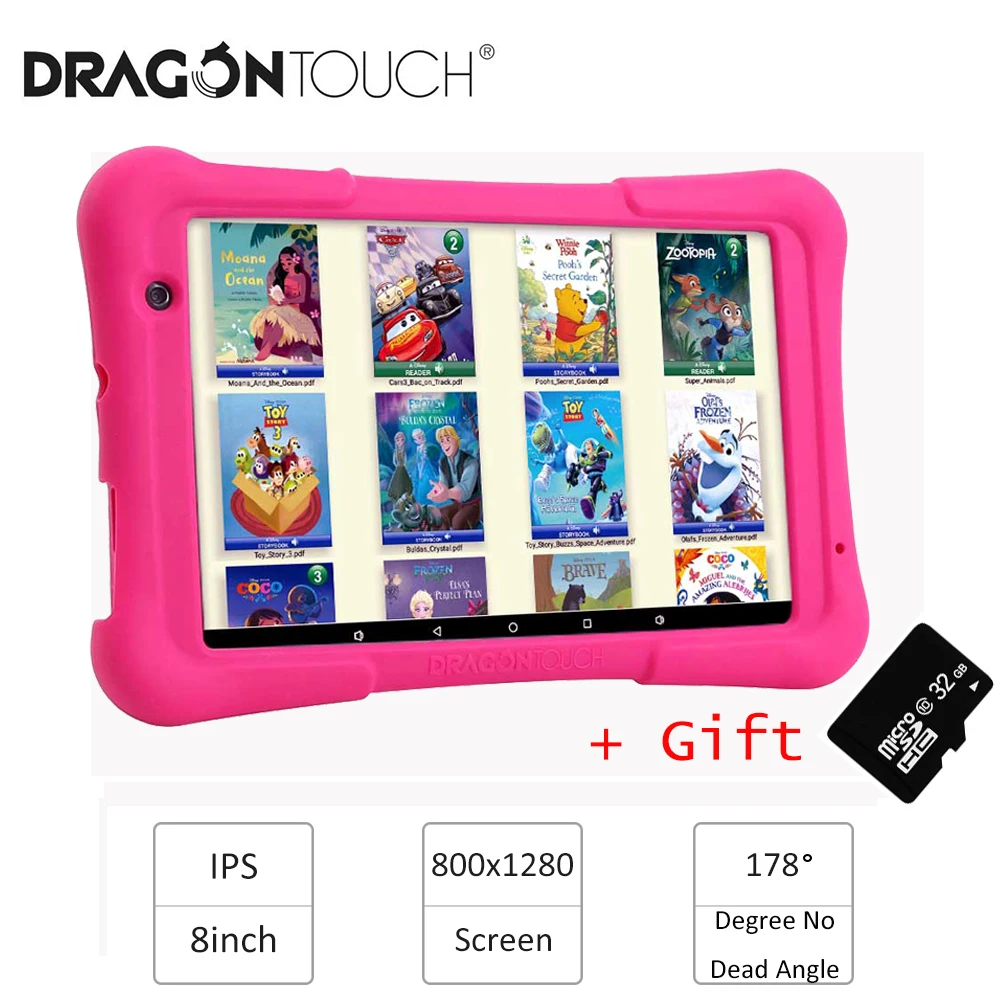 Дешево 2019 Dragon Touch Y80 детский планшет 8 дюймов HD Дисплей Android планшет для детей 16 Гб четырехъядерный 1,5 ГГц USB Android 8,1 планшетный ПК