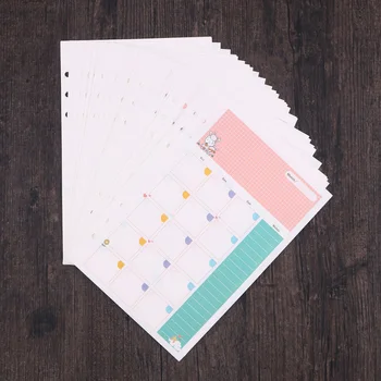 

2pcs Filler Paper Cute Loose Leaf 6 Holes Colorful Notebook Paper Refills Planner Paper Refills for Diary Book Planner Notepad