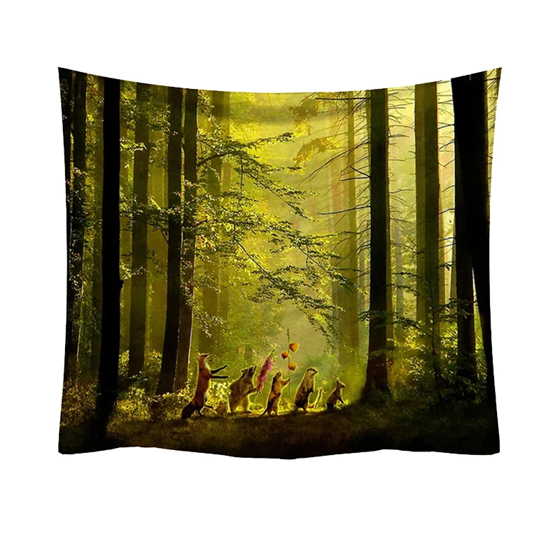 Tapestry Trees and Forest Style Feelings of Nature Beautiful Home Decoration Cool Polyester Thin Wall Hanging