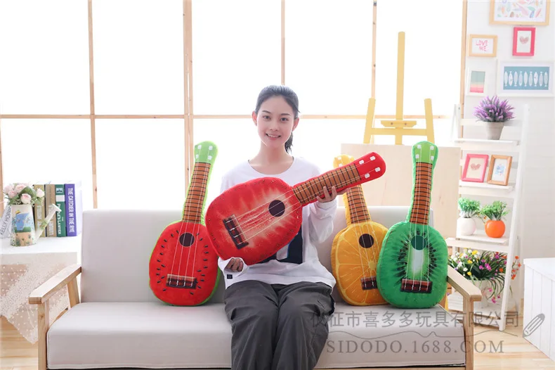 Креативные гитары-фрукты, плюшевая подушка для офиса, дивана, подушки для дома, украшения для детей, подарок на день рождения, товары для девочек