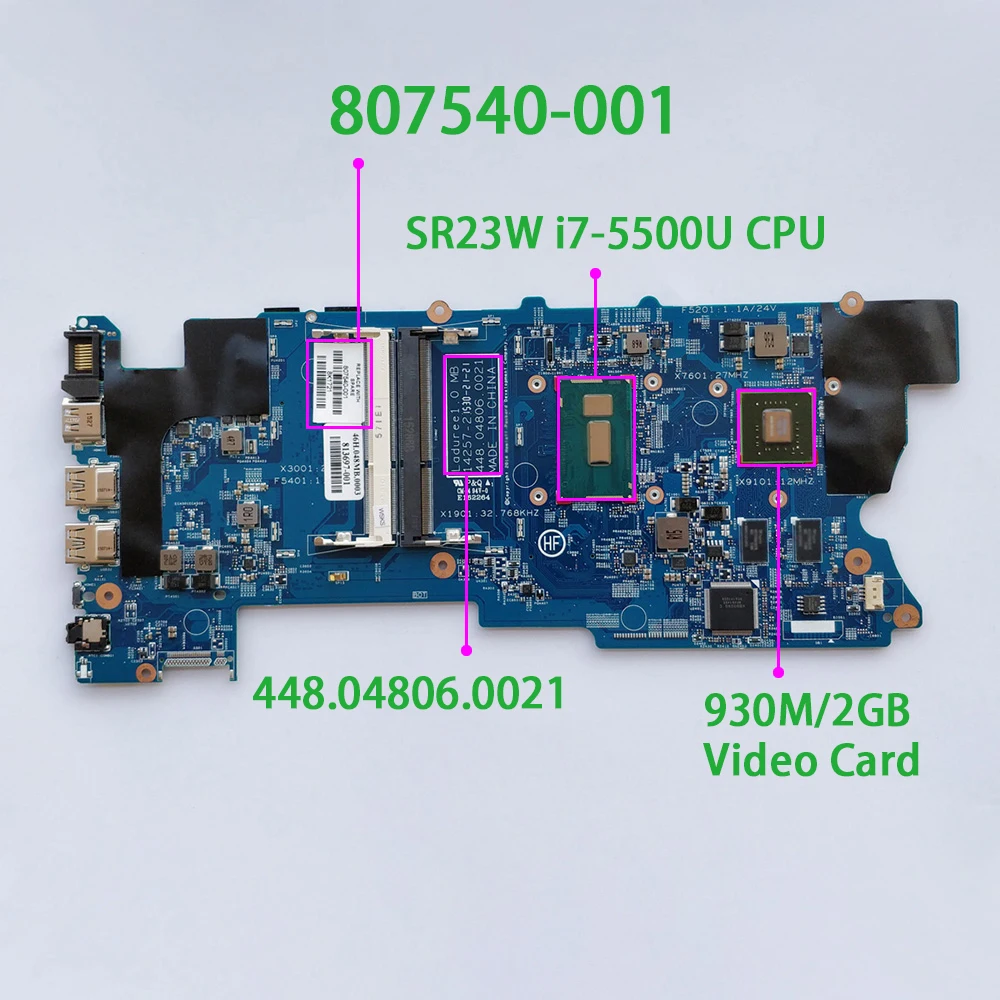 

807540-001 807540-501 448.04806.0021 w 930M/2GB i7-5500U для HP X360 CONVERTIBLE 15-W M6-W 15T-W000 ПК ноутбук ПК NB материнская плата