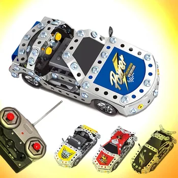 

RC Car 4CH Metal Assembling Mini Speed RC Radio Remote Control Racing Cars Best Metal Building Block Kits Toy For Children