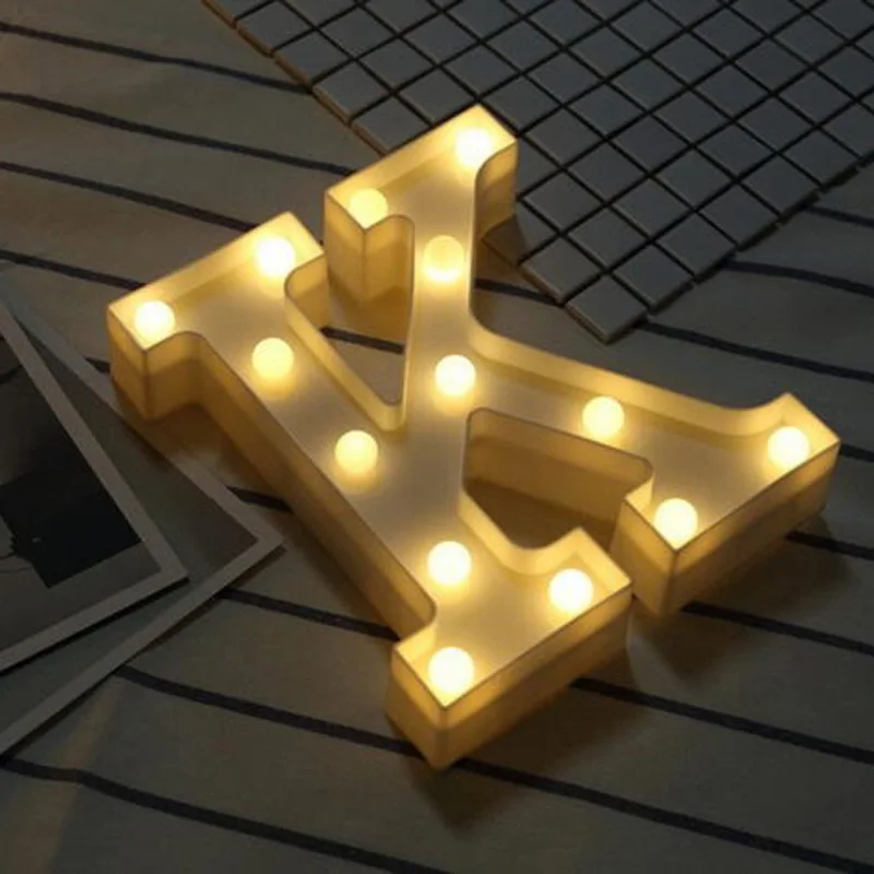 

1 Piece White Standing Hanging Letters Light Alphabet Letters Lights LED Lamp Up Glow Party Supplies