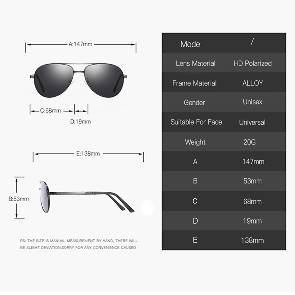 ELITERA New Design Aluminum Frame HD Polarized Sunglasses For Men UV400 Protection