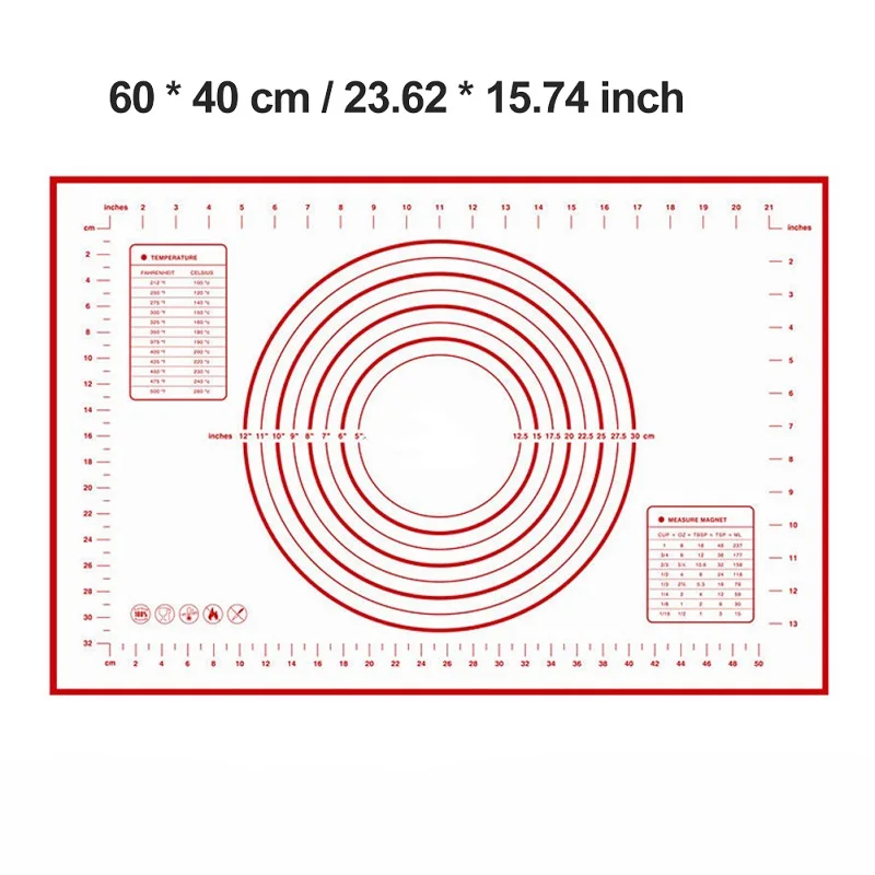 Силиконовый коврик для выпечки, лист для раскатки теста, коврик для замеса теста, коврик для замеса накипи, коврик для приготовления пищи, подкладка для духовки, посуда, инструменты для выпечки - Цвет: E