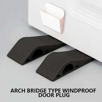 

1PCS Black Arch Bridge Type Windproof Door Stopper Door Stop Child Safety Anti-pinch Door Plug