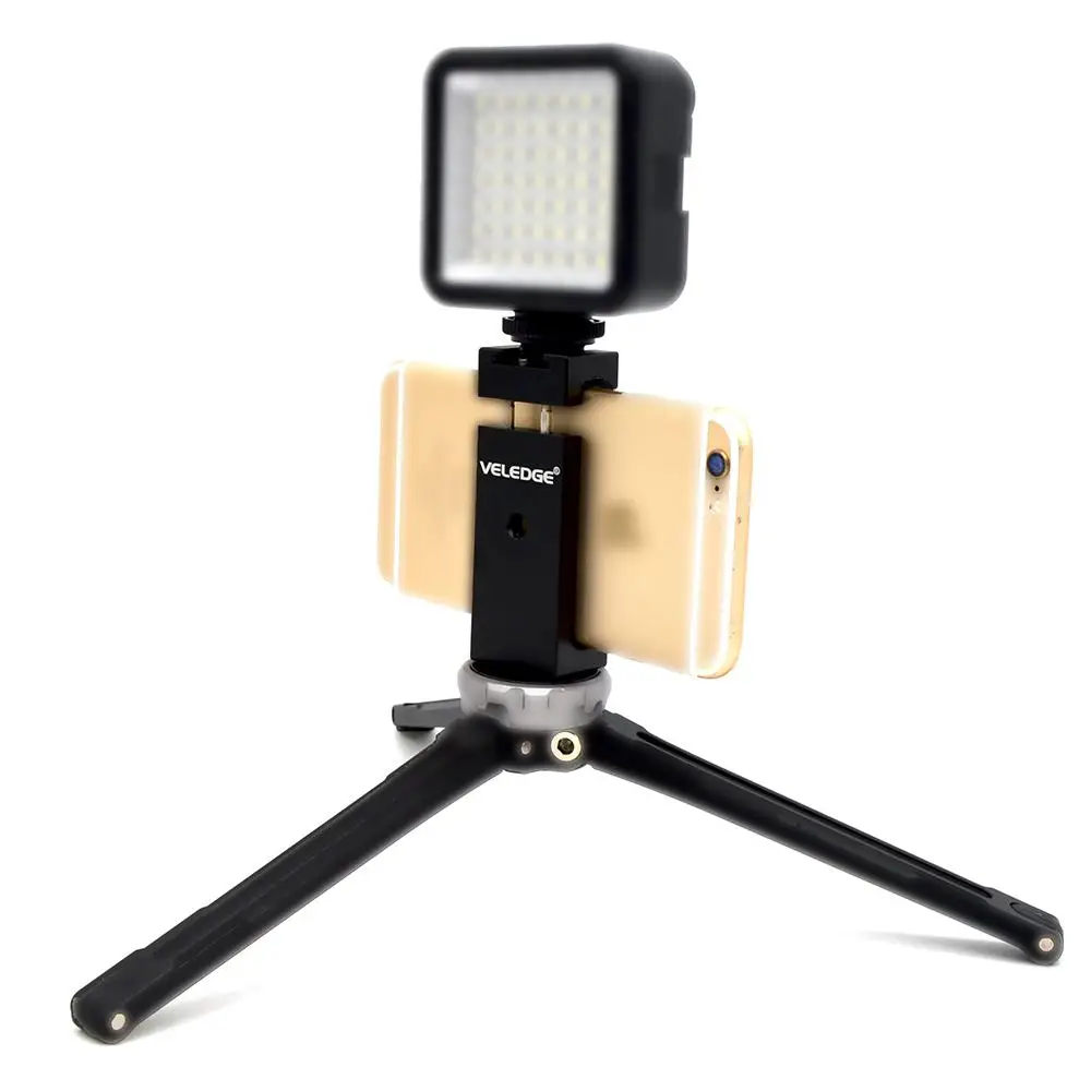 

TWISTER.CK Veledge Universal Mini Aluminum Alloy Phone Tripod Mount Adapter Bracket Holder Clip for iPhone Smartphone