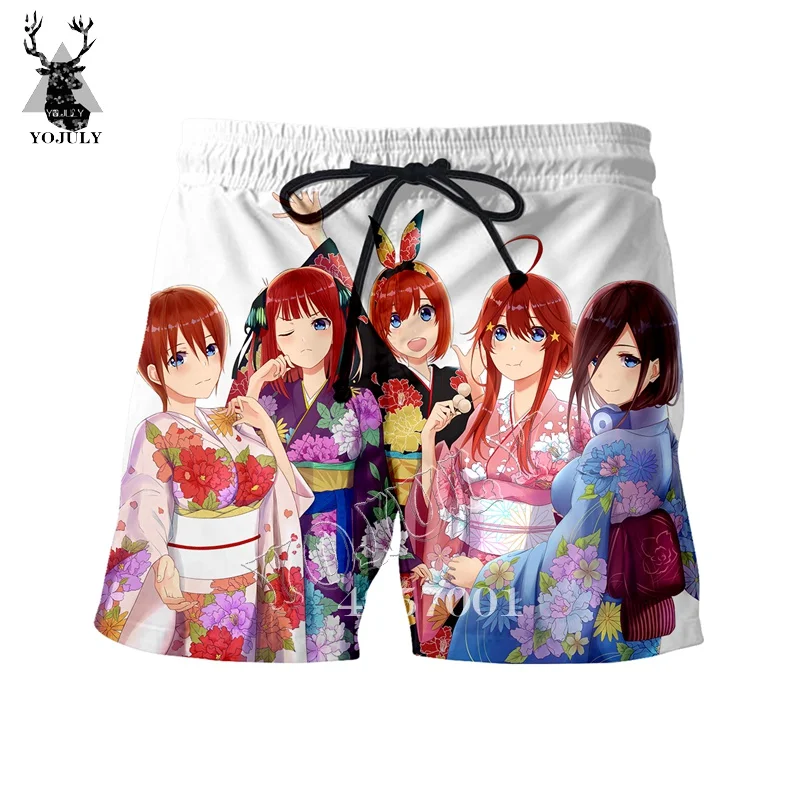 YOJULY летние новые унисекс повседневные пляжные шорты quintestinal Quintuplets 3D аниме печати мужские шорты Прямая DK22