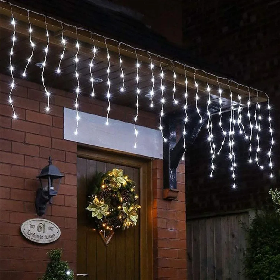 thumbnail image 1 of Guirnalda de luces navideñas de gran tamaño, cortina para Año Nuevo 2024, decoración del hogar, 5 m, 10 m, 15 m, 20 m, guirnalda de luces de carámbanos, guirnalda de luces de carámbanos, 1 of 5