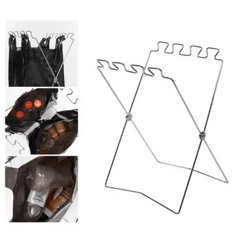 

Folding Trash Bag Holder Stand Portable Foldable Outdoor Camping Picnic Stainless Steel Garbage Rack Hanging Bag Holder U3