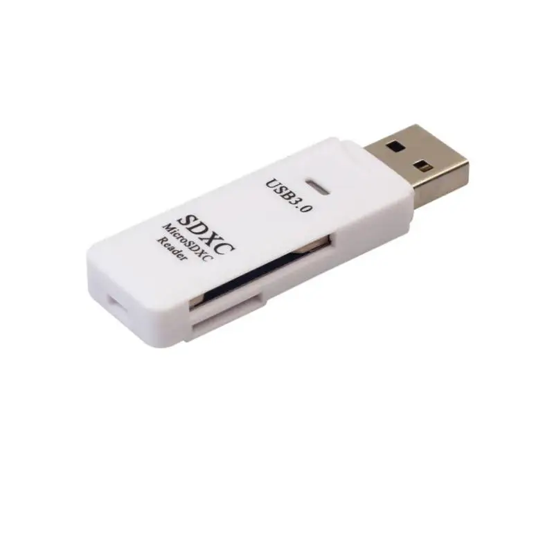 Белый USB 3,0 мульти Карта памяти Адаптер для SD/TF micro SD pc Plug and Play - Цвет: Белый
