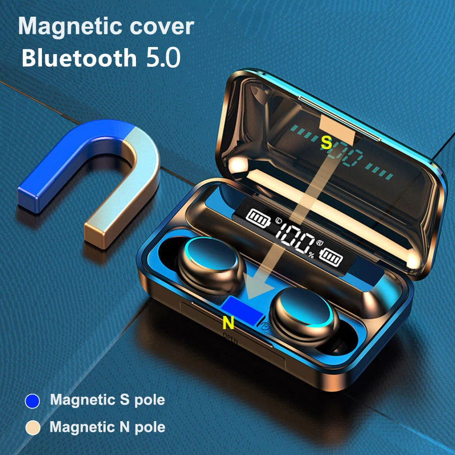 Беспроводные bluetooth 5 0 наушники TWS 2200 мАч Toucn управление водонепроницаемые