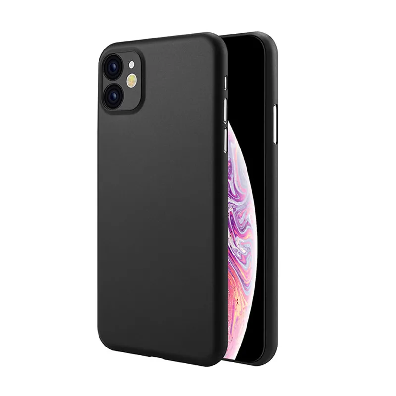 Тонкий прозрачный чехол для iPhone11, милый чехол для iPhone 11 pro max, противоударный PP coque capas apple 11 pro, мягкий Роскошный чехол - Цвет: Opaque black