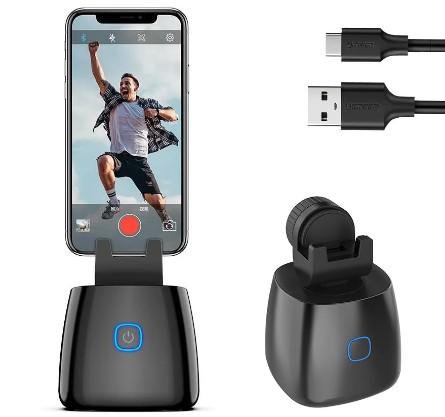 Capture Genie Rechargeable 360 Rotation Face tracking Selfie Stick Tripod Object Tracking Holder Camera Gimbal for Vlog Video