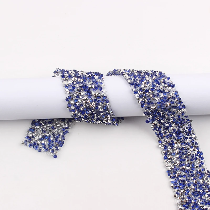 Sapphire Экологически чистая Смола горный хрусталь длинная полоса 3 см горячего расплава клейкая лента 1 ярд одежда обувь сумка аксессуары - Цвет: Sapphire