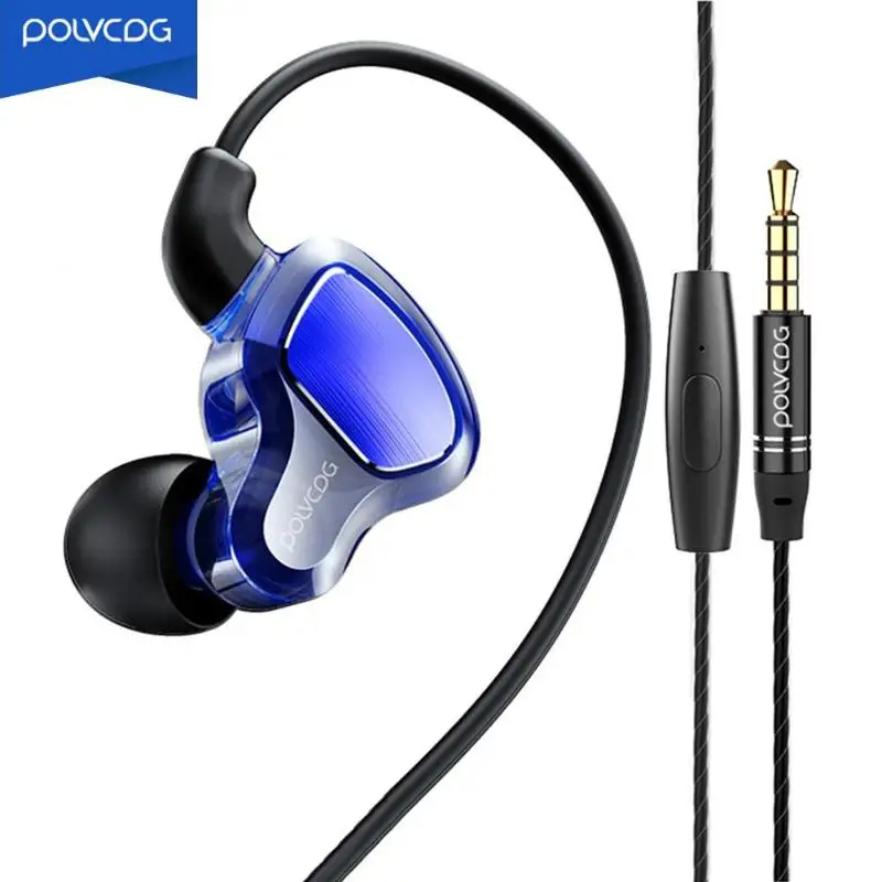 POLVCDG D6 Pro 3,5 мм проводной Бас крючок для сережки наушники с шумоподавлением HIFI наушники спортивные наушники-вкладыши гарнитура с микрофоном