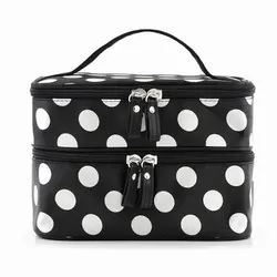 ABSF черная косметичка для путешествий косметички красота женский Органайзер туалетный кошелек сумочка в горошек дизайн подарок