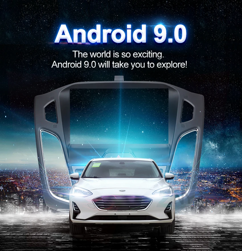 " Android 9 Автомобильный gps стерео для фокус Авто Радио FM DVD аудио видео WiFi gps Навигация резервная камера 8 ядерный процессор