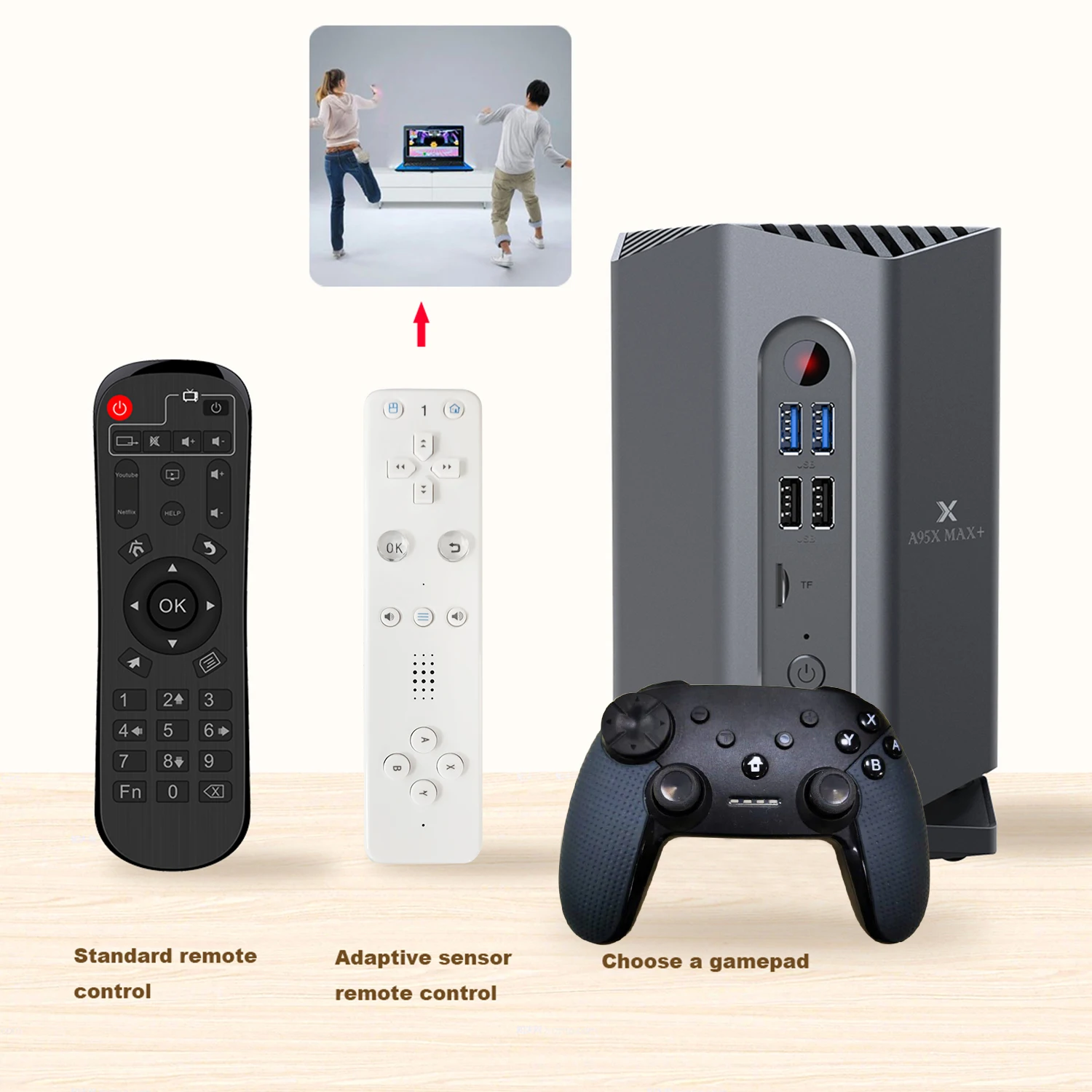 Игровая ТВ приставка A95X MAX Plus Android 9 0 Amlogic S922X 4 + 64 ГБ USB3.0 1080P H.265 4K|ТВ-приставки и