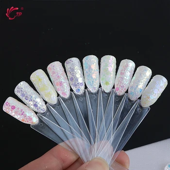 

TP 12 Colors/Set Nail Art Magic Hexagon Glitter Sequins Palette Kit Multi Size Clear Mermaid Holographic Shining Flakes 3D Decor