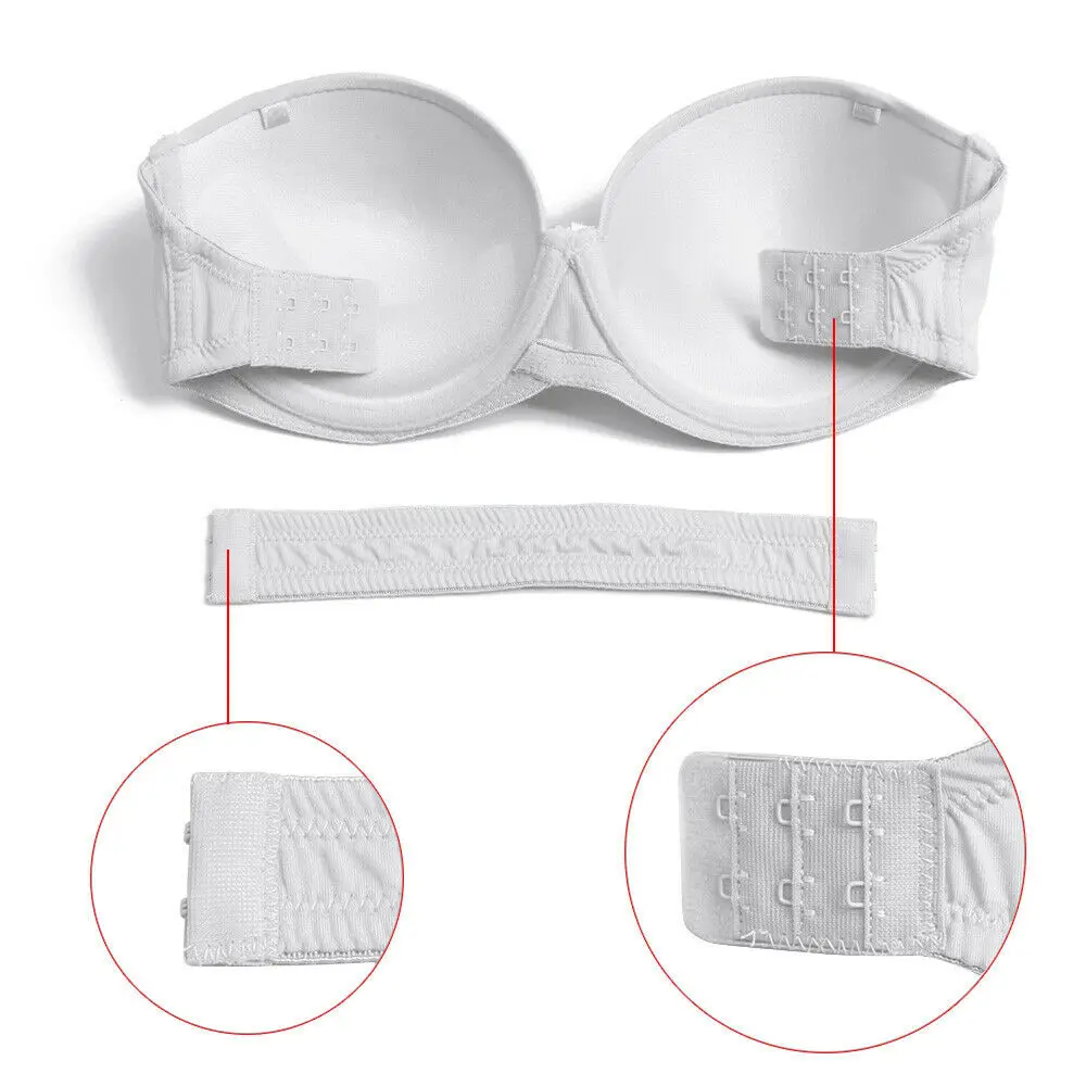 Vgplay White Bra Strapless Push Up Non-slip Lingerie Transparent Band Strap Women's Bra Plus Size For Big Breast 32-44 C D E F images - 6