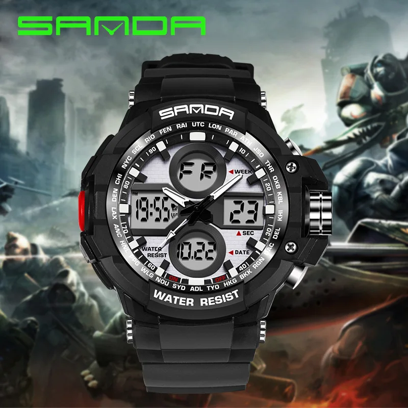 

SANDA Men Large Dial Waterproof Electronic Men's Watch Fashion Multi-functional Outdoor Sports Trend Male STUDENT'S Watch