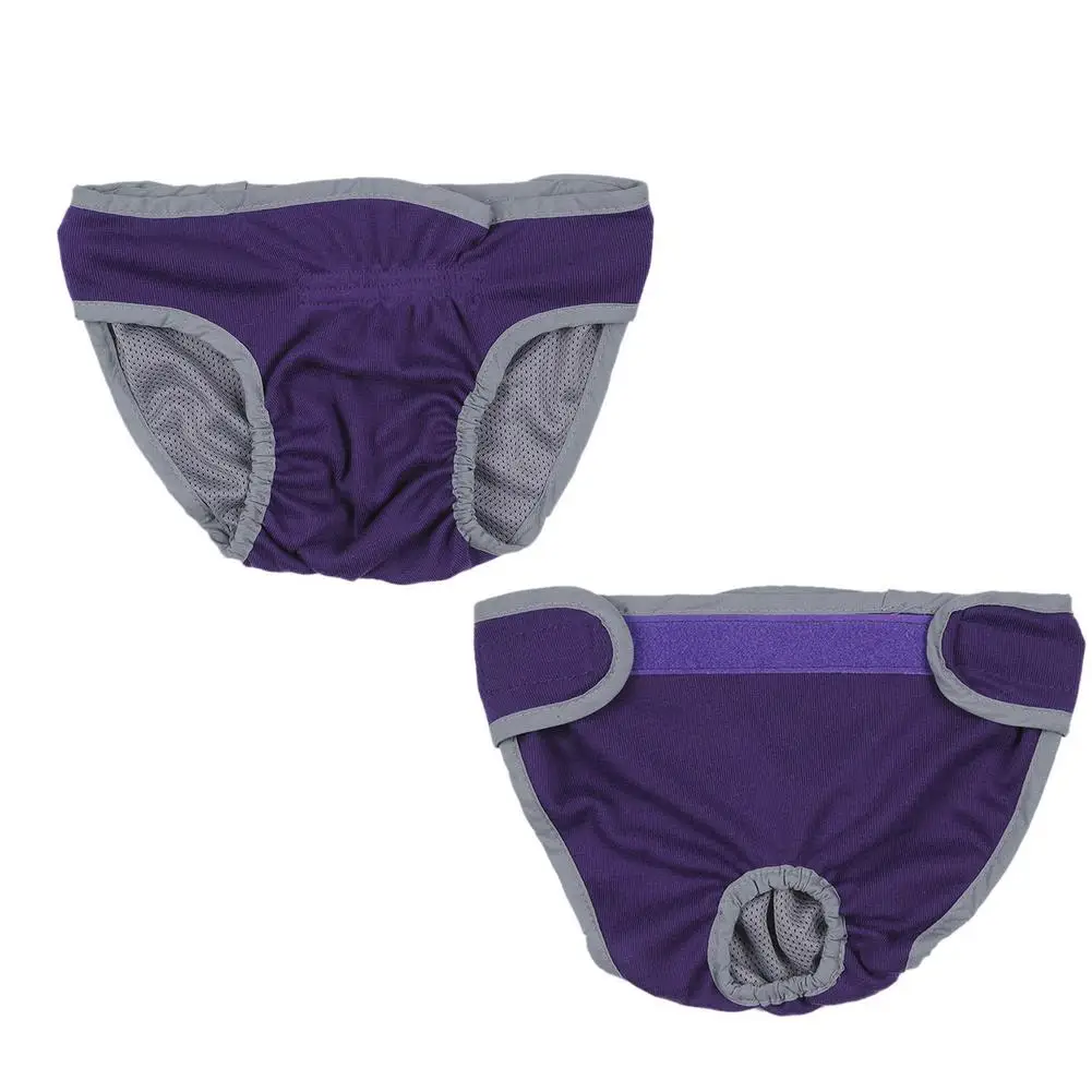 Purple Однотонный подгузник для собак, короткие штаны, дышащие аксессуары для собак, физиологические штаны, регулируемый пояс, эластичная лента, нижнее белье для собак 20E - Цвет: Purple
