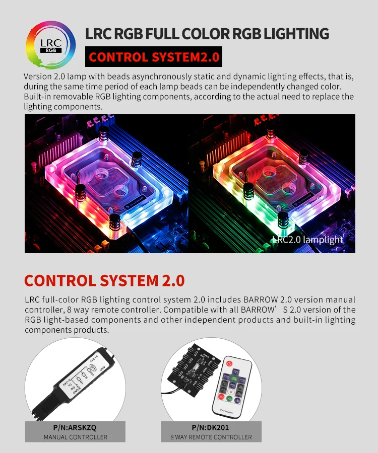 Курган процессор водяной блок использовать для Intel SKYLAKE-E-LGA3647 разъем RGB свет Совместимость 5 V GND 3PIN заголовок в материнской плате медь