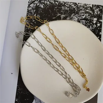 

RUIYI Real 925 Sterling Silver Necklaces Handmade Width O Chain Necklace Chokers Women Minimalism Fine Jewelry Short Necklace