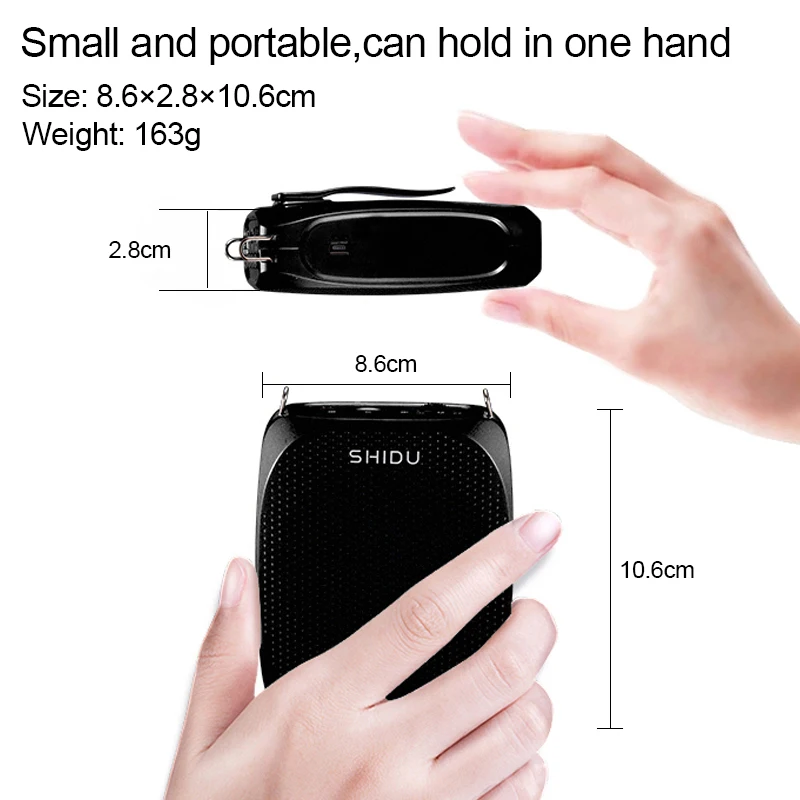 SHIDU S615 10 واط مضخم صوت لاسلكي UHF ميكروفون الت...