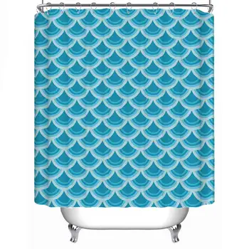 

Vector Seamless Background with Colorful Fish Scale Pattern Soft Shower Curtain,044789,79''L x 71''W