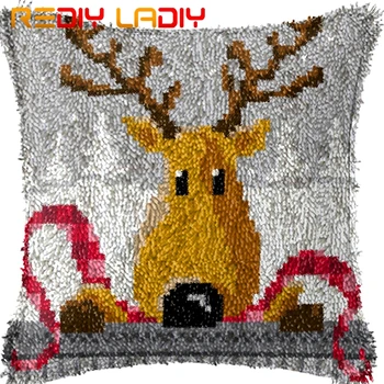 

Latch Hook Cushion Lazy Donkey Pre-Printed Canvas Cushion Cover Acrylic Yarn Crochet Pillow Case Kits Hobby & Crafts Home Decor