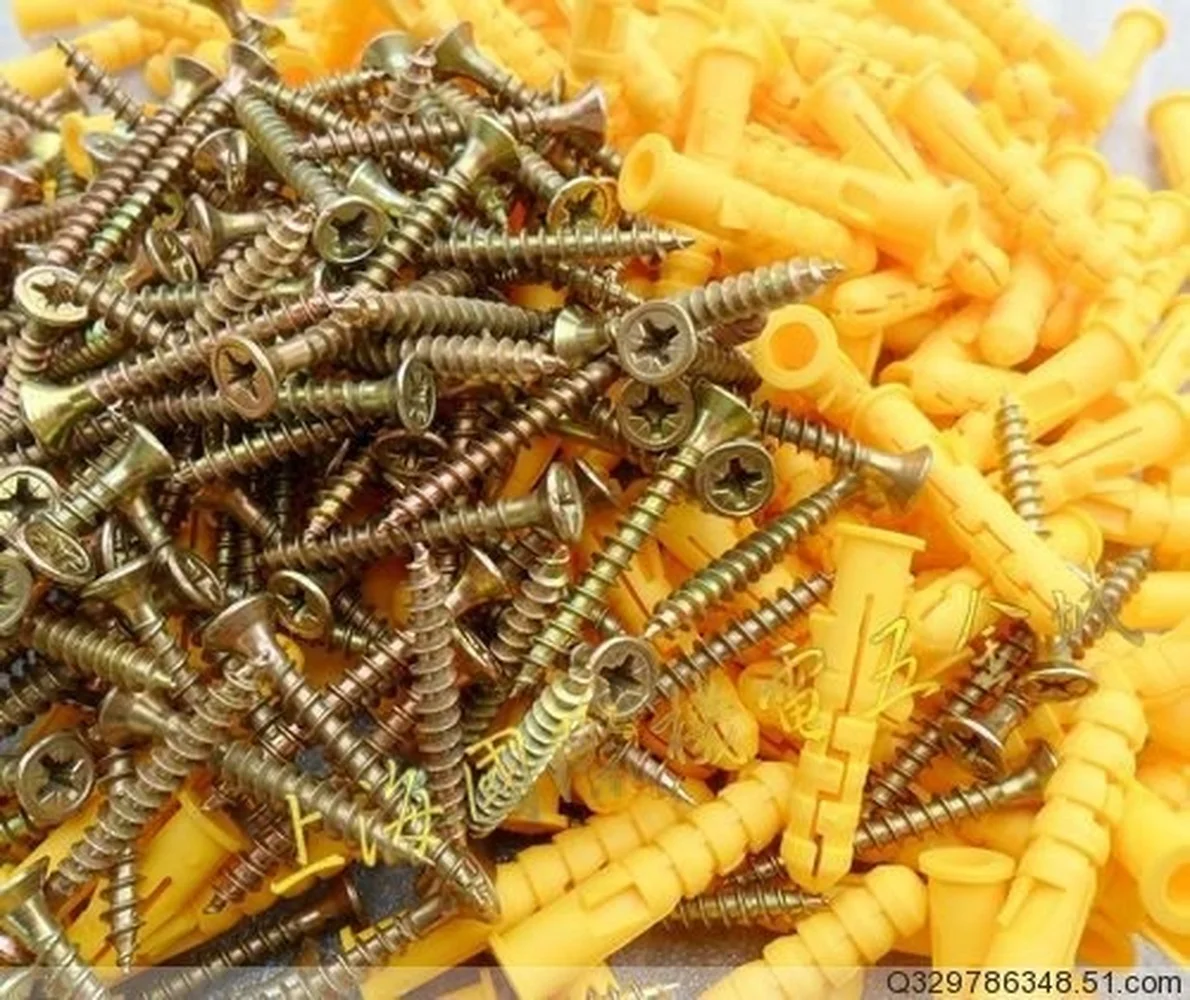 

50 шт. 8 мм x 40 мм маленькая Желтая резиновая Пробка пластиковая Расширительная Труба самонарезающие винты