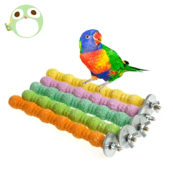 

AA Large Bird Toys Chew Parrot Grinding Colored Emery Stand Cage Cockatiel Parakee Random Color