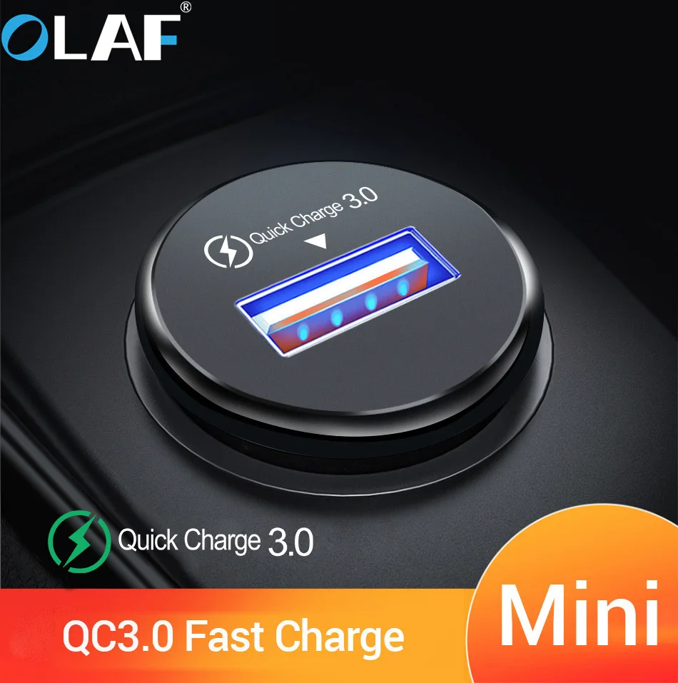 Mi ni USB Автомобильное зарядное устройство Quick Charge 3,0 Автомобильное зарядное устройство для телефона для Xiaomi mi samsung iPhone QC3.0 QC Быстрая Мобильная Автомобильная зарядка