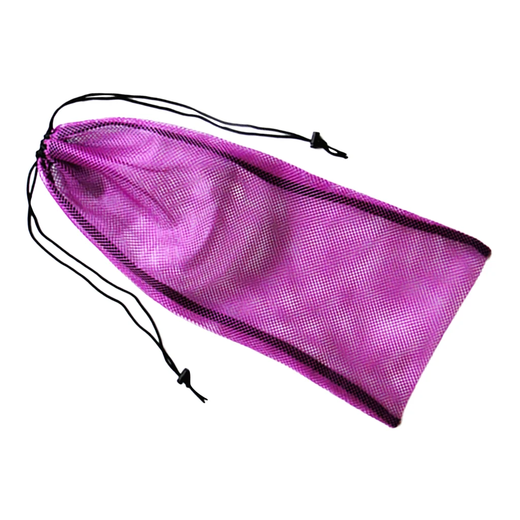 Scuba Snorkeling Diving Gear Fins Mask Goggles Dive Snorkel Swim Beach Drawstring Mesh Bag - Multi Color