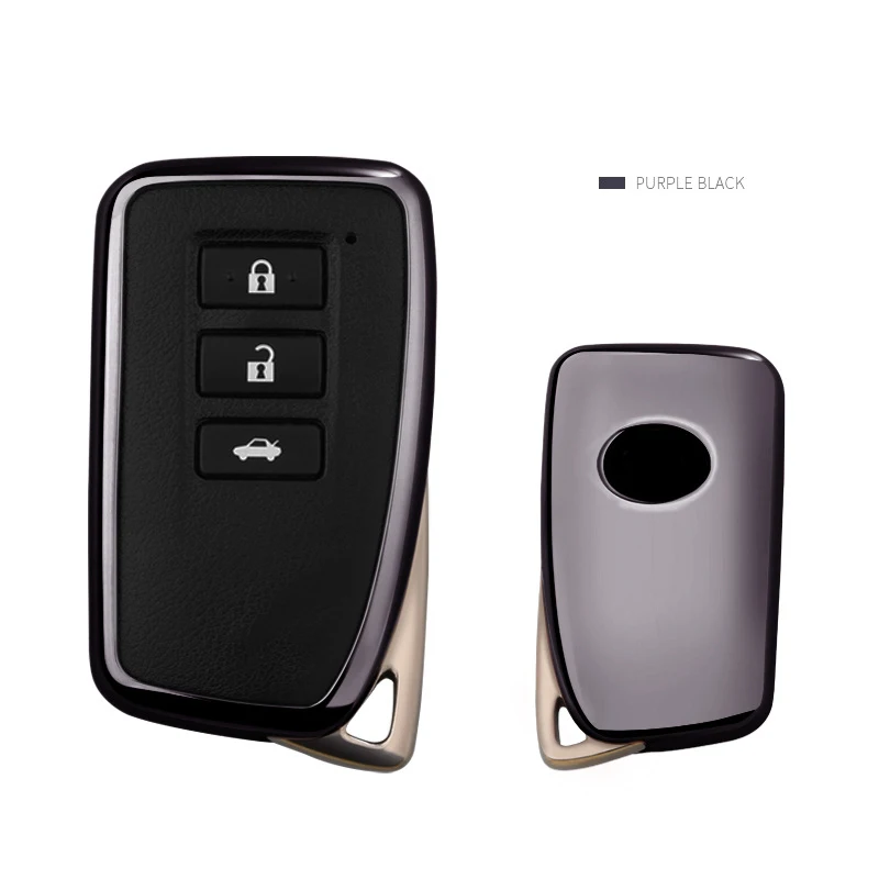 Мягкий TPU чехол для ключа для Lexus NX GS RX ES GX LX RC 200 250 350 v-образной КРЕПЕЖНОЙ ПЛАСТИНОЙ LS 450H 300H автомобильный стильный ключ защиты - Название цвета: black
