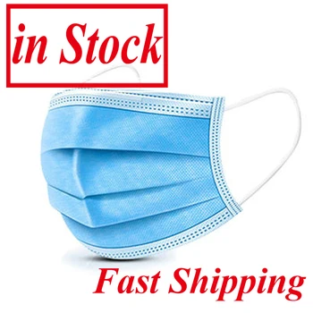 

in Stock 100pcs 3-layers Face mask Mouth Masks Non Woven Disposable Anti-Dust mouth cover mascarillas Fast Shipping in 48 hours