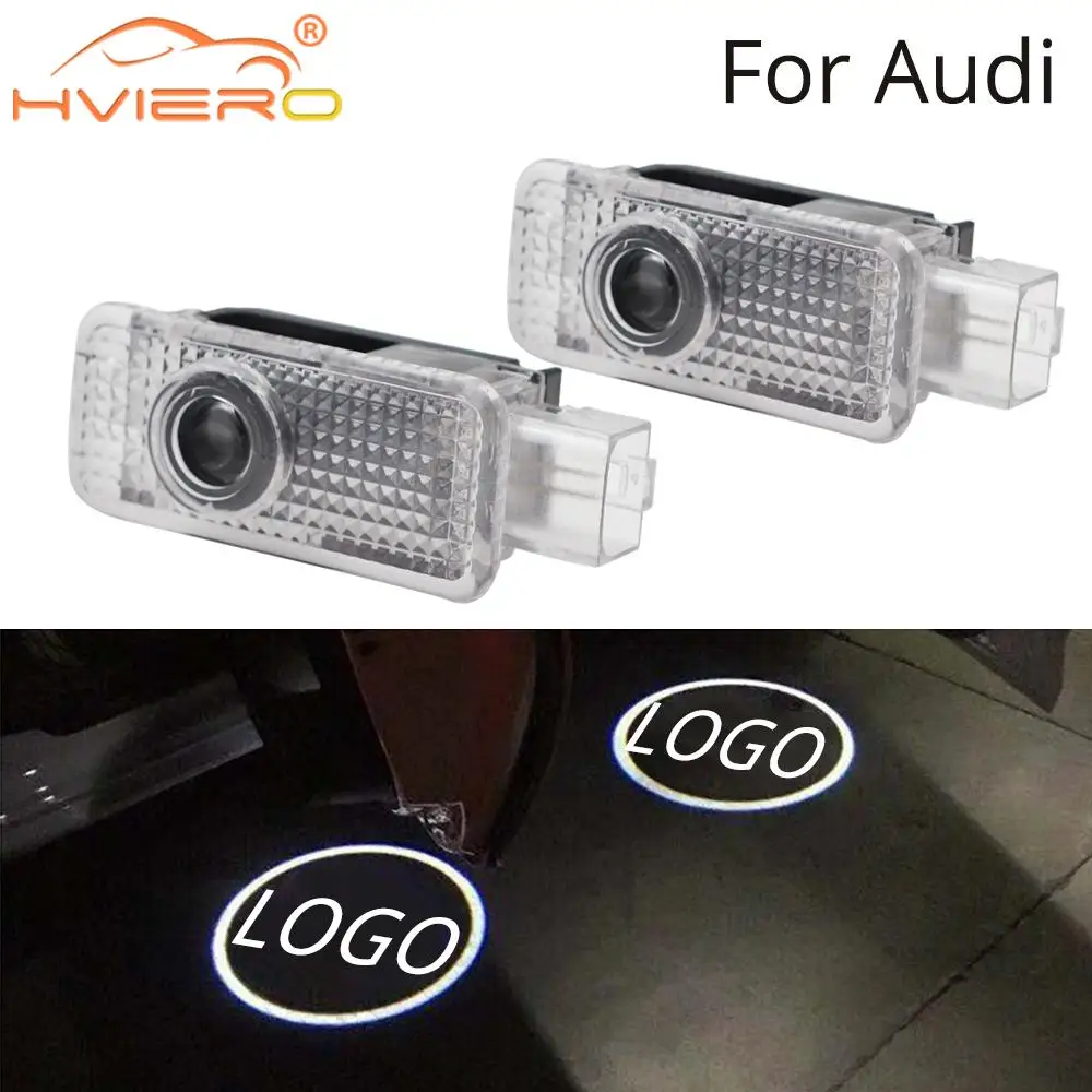 

2X For Audi Door Light Welcome Light Projection Lamp Logo LED for Audi logo A1 A3 A4L A6L Q3 Q5 Q5L R8 RS3 RS4 RS5 RS6 5W Laser