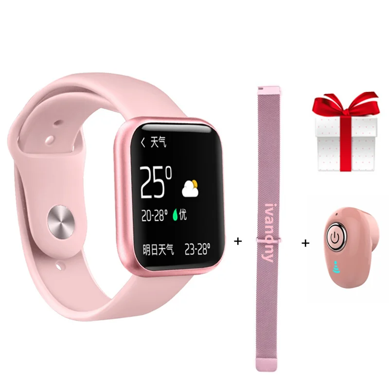 

Smart Watch P80+Strap+Earphone/Set IP68 Waterpoof Smartwatch Call Messge Reminder Calories Blood Pressure Activity Tracker VS F8