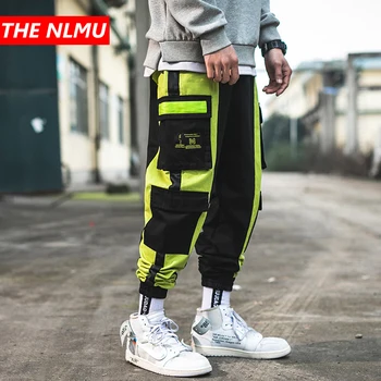 

Men Multi-pocket Elastic Waist Design Harem Cargo Pant Men Streetwear Hip Hop Casual Trousers Joggers Male Pant WG174