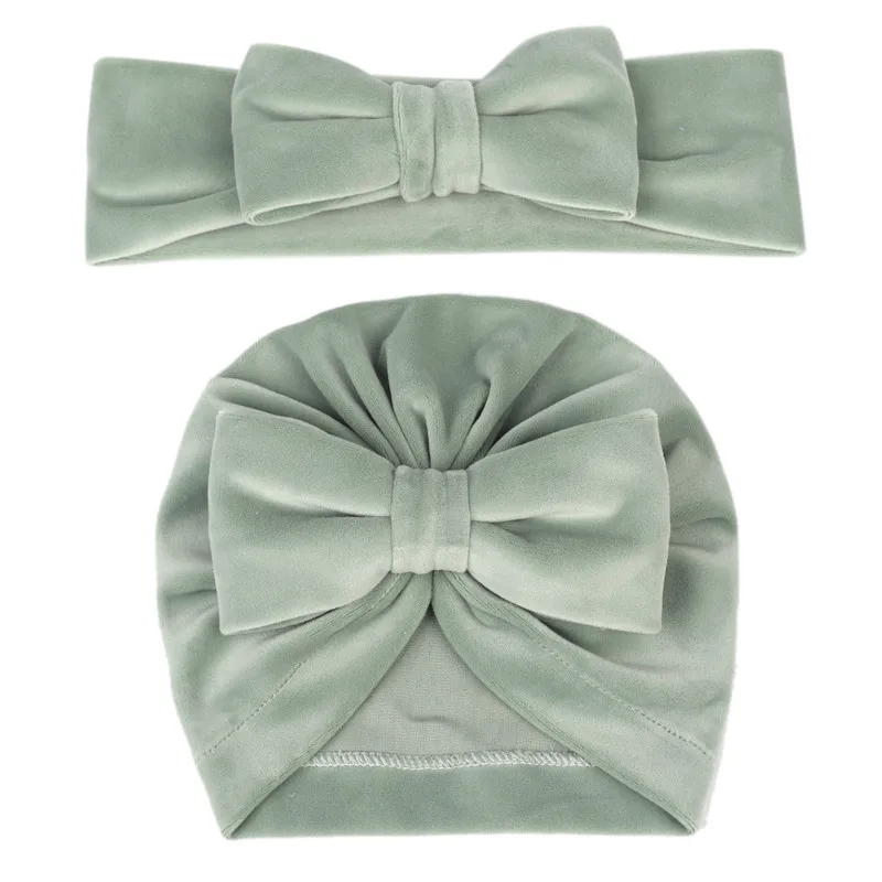 baby accessories designer 2pcs Baby Girl Velvet Bow Hat Baby bow headwrap Mother headband Baby headband bow toddler headband newborn headwear Children's Finger Toothbrush