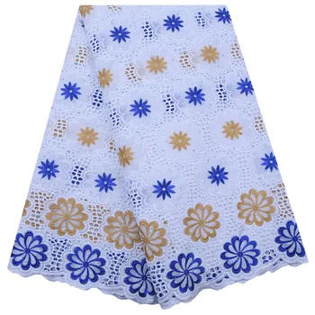 

Blue 100% Cotton African Dry Lace Fabric Nigerian Lace Fabric 2020 High Quality Lace For Man Swiss Voile In Switzerland 1822